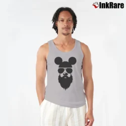 Men’s Disney Mickey Beard Sunglasses Graphic Vintage Tank Top in sport grey | Breathable, Active-Friendly Design