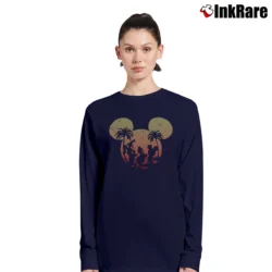 Women’s Disney Mickey Donald Goofy Sunset Graphic Long-Sleeve Top in navy | Sleek, Versatile, All-Season