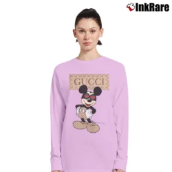 Women’s Disney Mickey Gucci Style Long-Sleeve Top in light pink | Sleek, Versatile, All-Season