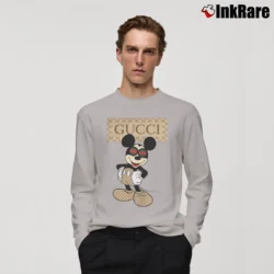 Men’s Disney Mickey Gucci Style Long-Sleeve Shirt in sport grey | Sleek, Lightweight, Year-Round Wear