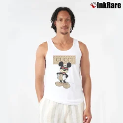Men’s Disney Mickey Gucci Style Tank Top in white | Breathable, Active-Friendly Design