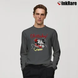 Men’s Disney Mickey Minnie Oh Mickey Long-Sleeve Shirt in charcoal | Sleek, Lightweight, Year-Round Wear