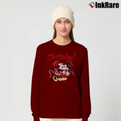 Women’s Disney Mickey Minnie Oh Mickey Long-Sleeve Top in maroon | Sleek, Versatile, All-Season