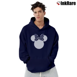 Men’s Disney Mickey Minnie Speckled Ribbon Cute Pullover Hoodie in navy | Cozy, Durable, Modern Fit