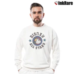 Men’s Disney Mickey Mouse All Star Baseball Crewneck Sweatshirt in white | Cozy Fabric, Clean Style