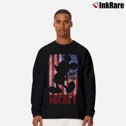 Men’s Disney Mickey Mouse American Flag 1928 Graphic Long-Sleeve Shirt in black | Sleek, Lightweight, Year-Round Wear