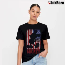 Women’s Disney Mickey Mouse American Flag 1928 Graphic Signature T-Shirt in black | Soft, Flattering Fit
