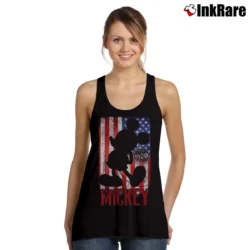 Women’s Disney Mickey Mouse American Flag 1928 Graphic Tank Top in black | Lightweight, Movement-Friendly