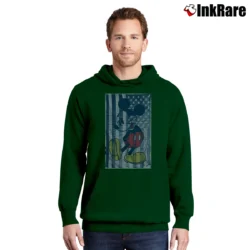 Men’s Disney Mickey Mouse American Flag Funny Graphic Pullover Hoodie in forest green | Cozy, Durable, Modern Fit
