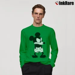 Men’s Disney Mickey Mouse Angry Long-Sleeve Shirt in irish green | Sleek, Lightweight, Year-Round Wear