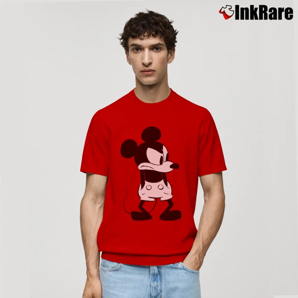 Men’s Disney Mickey Mouse Angry Classic T-Shirt in red | Soft, Breathable Everyday Wear