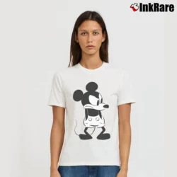 Women’s Disney Mickey Mouse Angry Signature T-Shirt in white | Soft, Flattering Fit