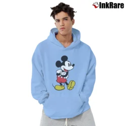 Men’s Disney Mickey Mouse Arms Crossed Pullover Hoodie in light blue | Cozy, Durable, Modern Fit