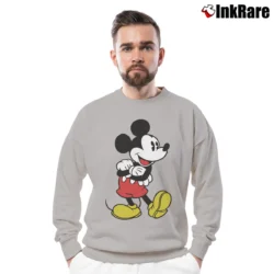 Men’s Disney Mickey Mouse Arms Crossed Crewneck Sweatshirt in sport grey | Cozy Fabric, Clean Style