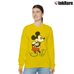 Women’s Disney Mickey Mouse Arms Crossed Relaxed Sweatshirt in yellow | Soft, Laid-Back Vibe