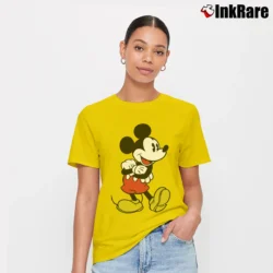 Women’s Disney Mickey Mouse Arms Crossed Signature T-Shirt in yellow | Soft, Flattering Fit