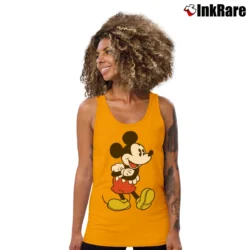 Women’s Disney Mickey Mouse Arms Crossed Tank Top in orange | Lightweight, Movement-Friendly