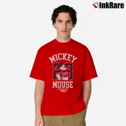 Men’s Disney Mickey Mouse Athletic Dept EST.1928 Graphic Classic T-Shirt in red | Soft, Breathable Everyday Wear