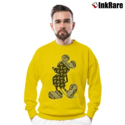Men’s Disney Mickey Mouse Bandana Crewneck Sweatshirt in yellow | Cozy Fabric, Clean Style