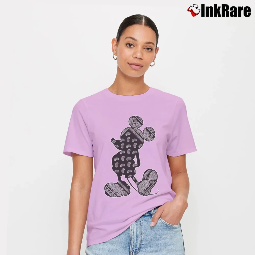 Women’s Disney Mickey Mouse Bandana Signature T-Shirt in light pink | Soft, Flattering Fit