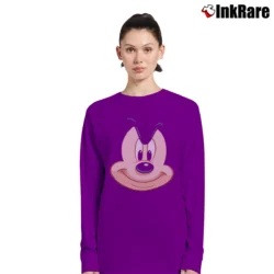 Women’s Disney Mickey Mouse Big Face Smile Long-Sleeve Top in purple | Sleek, Versatile, All-Season