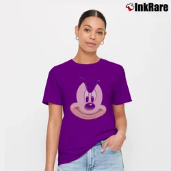 Women’s Disney Mickey Mouse Big Face Smile Signature T-Shirt in purple | Soft, Flattering Fit