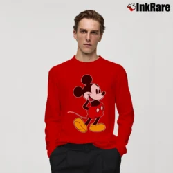 Men’s Disney Mickey Mouse Classic Pose Long-Sleeve Shirt in red | Sleek, Lightweight, Year-Round Wear