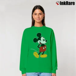 Women’s Disney Mickey Mouse Classic Pose Relaxed Sweatshirt in irish green | Soft, Laid-Back Vibe