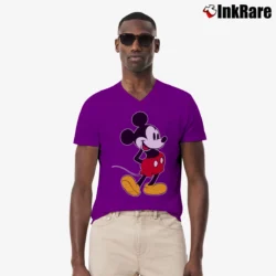 Men’s Disney Mickey Mouse Classic Pose V-Neck Tee in purple | Sharp, Breathable, Everyday Staple