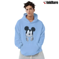 Men’s Disney Mickey Mouse Dj Headphones Pullover Hoodie in light blue | Cozy, Durable, Modern Fit