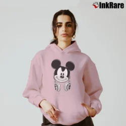Women’s Disney Mickey Mouse Dj Headphones Cozy Hoodie in light pink | Warm, Structured, Stylish