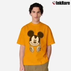 Men’s Disney Mickey Mouse Dj Headphones Classic T-Shirt in orange | Soft, Breathable Everyday Wear