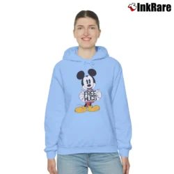 Women’s Disney Mickey Mouse Free Hugs Funny Cozy Hoodie in light blue | Warm, Structured, Stylish