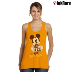 Women’s Disney Mickey Mouse Free Hugs Funny Tank Top in orange | Lightweight, Movement-Friendly