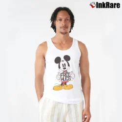 Men’s Disney Mickey Mouse Free Hugs Funny Tank Top in white | Breathable, Active-Friendly Design