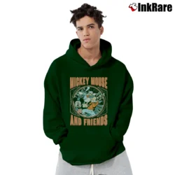 Men’s Disney Mickey Mouse Friends Donald Goofy Pullover Hoodie in forest green | Cozy, Durable, Modern Fit