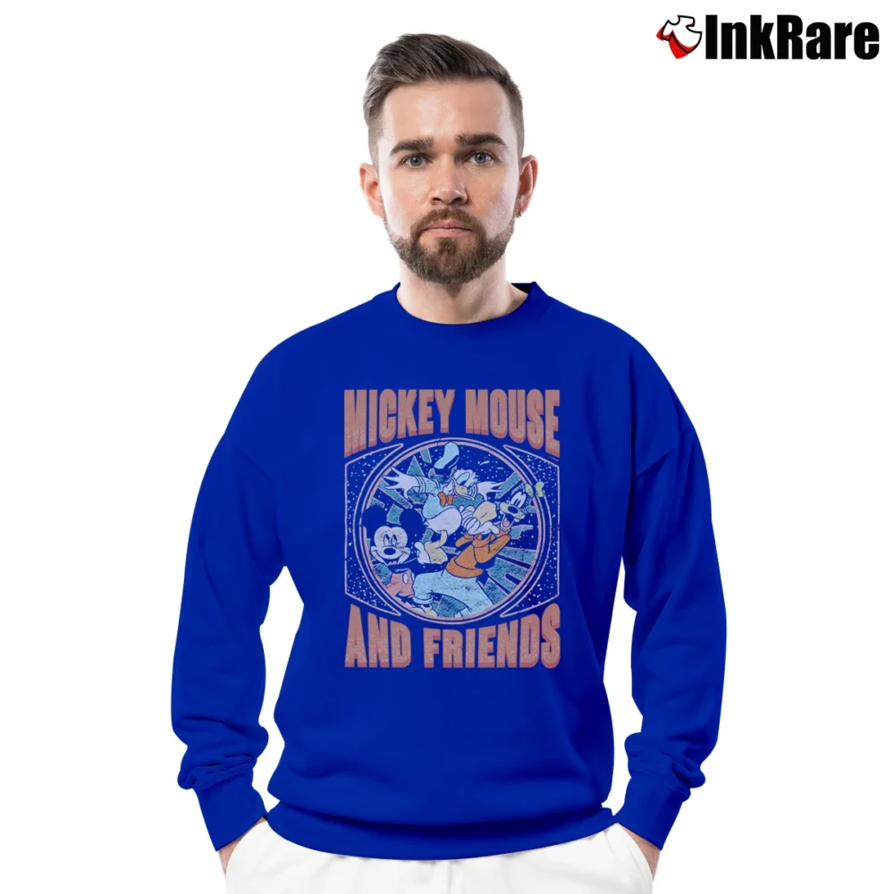 Men’s Disney Mickey Mouse Friends Donald Goofy Crewneck Sweatshirt in royal blue | Cozy Fabric, Clean Style
