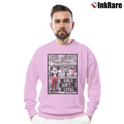 Men’s Disney Mickey Mouse Girls Ain't Loyal Crewneck Sweatshirt in light pink | Cozy Fabric, Clean Style