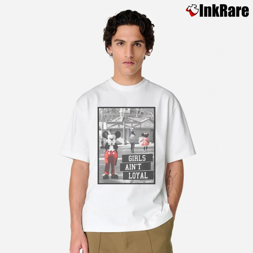 Men’s Disney Mickey Mouse Girls Ain't Loyal Classic T-Shirt in white | Soft, Breathable Everyday Wear