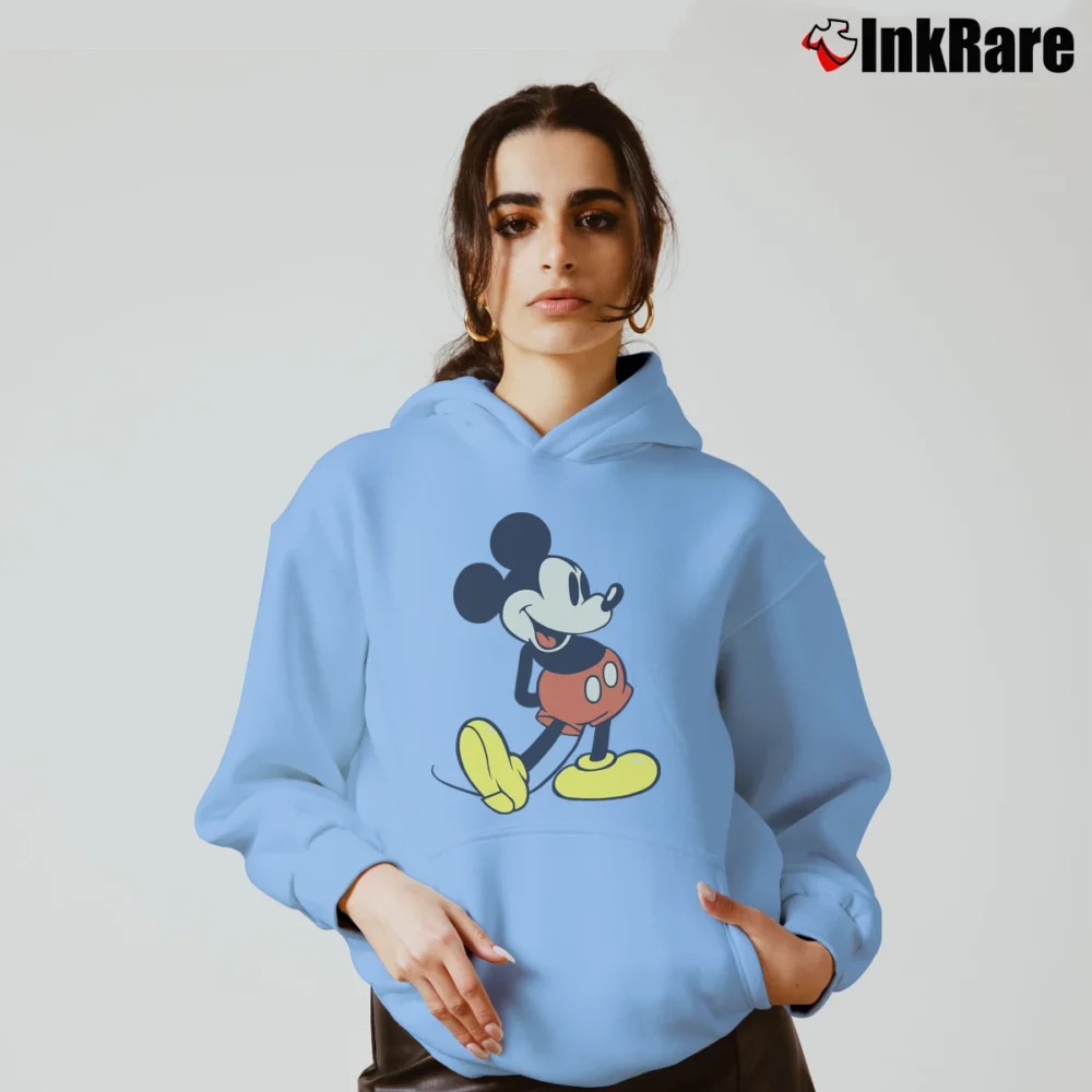 Women’s Disney Mickey Mouse Graphic Cozy Hoodie in light blue | Warm, Structured, Stylish