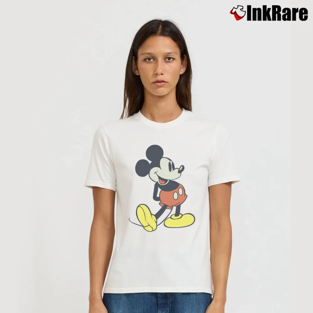Women’s Disney Mickey Mouse Graphic Signature T-Shirt in white | Soft, Flattering Fit