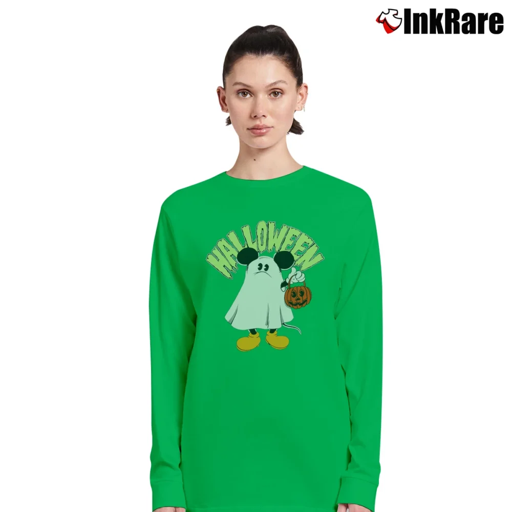 Women’s Disney Mickey Mouse Happy Halloween Trick Or Treat Long-Sleeve Top in irish green | Sleek, Versatile, All-Season