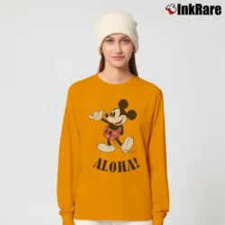 Women’s Disney Mickey Mouse Hawaii Aloha Long-Sleeve Top in orange | Sleek, Versatile, All-Season