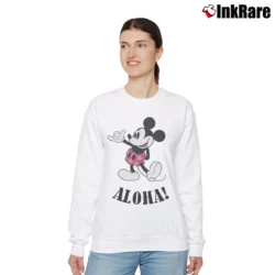 Women’s Disney Mickey Mouse Hawaii Aloha Relaxed Sweatshirt in white | Soft, Laid-Back Vibe
