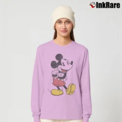 Women’s Disney Mickey Mouse Lean Forward Retro Classic Long-Sleeve Top in light pink | Sleek, Versatile, All-Season