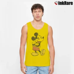 Men’s Disney Mickey Mouse Lean Forward Retro Classic Tank Top in yellow | Breathable, Active-Friendly Design