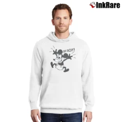 Men’s Disney Mickey Mouse Oh Boy Pullover Hoodie in white | Cozy, Durable, Modern Fit