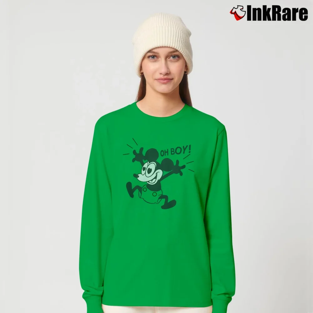 Women’s Disney Mickey Mouse Oh Boy Long-Sleeve Top in irish green | Sleek, Versatile, All-Season