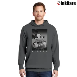 Men’s Disney Mickey Mouse Photo Real Pullover Hoodie in charcoal | Cozy, Durable, Modern Fit