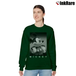 Women’s Disney Mickey Mouse Photo Real Relaxed Sweatshirt in forest green | Soft, Laid-Back Vibe
